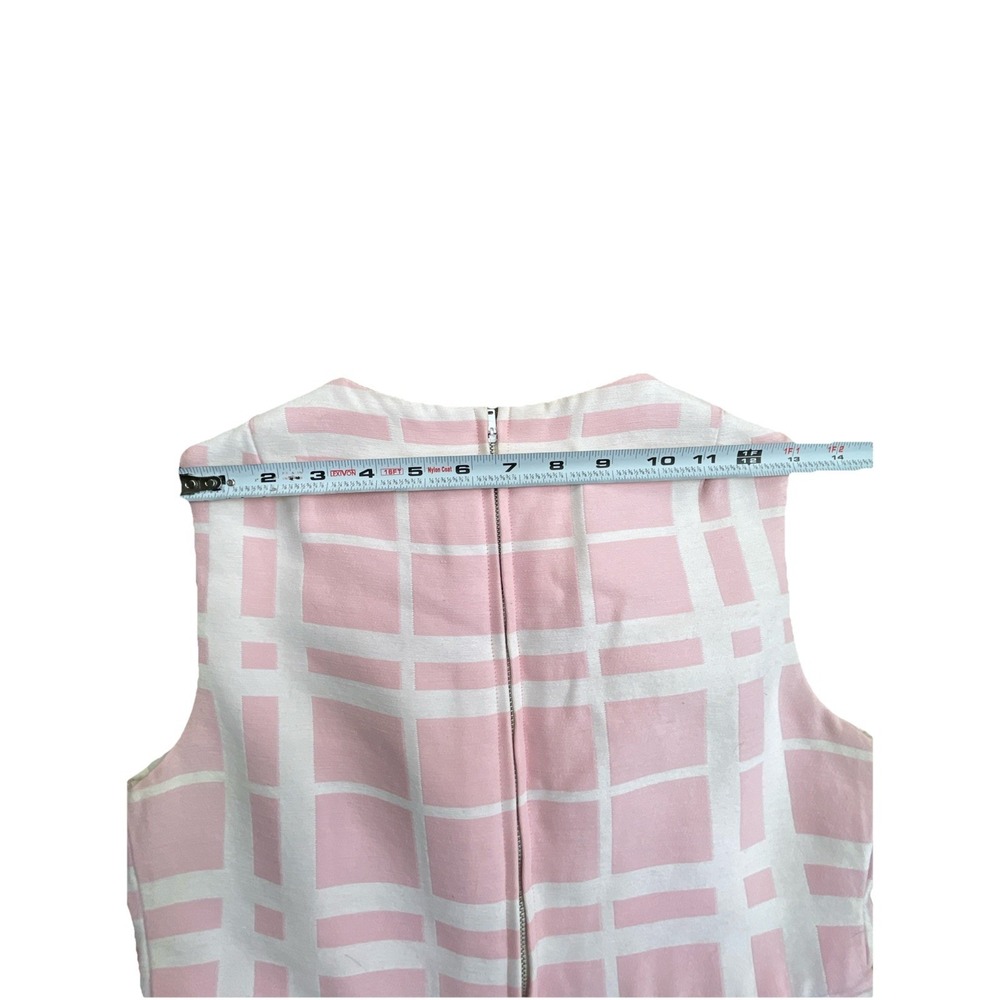 Vintage 1960s Eloise Curtis Happenstance Pink & White Mod Shift Dress Sleeveless - Picture 10 of 14